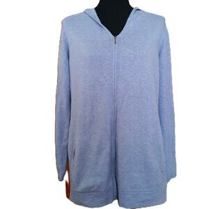 Pure Jill J Jill Cashmere Blend Cardigan Sweater Zip Up Hooded